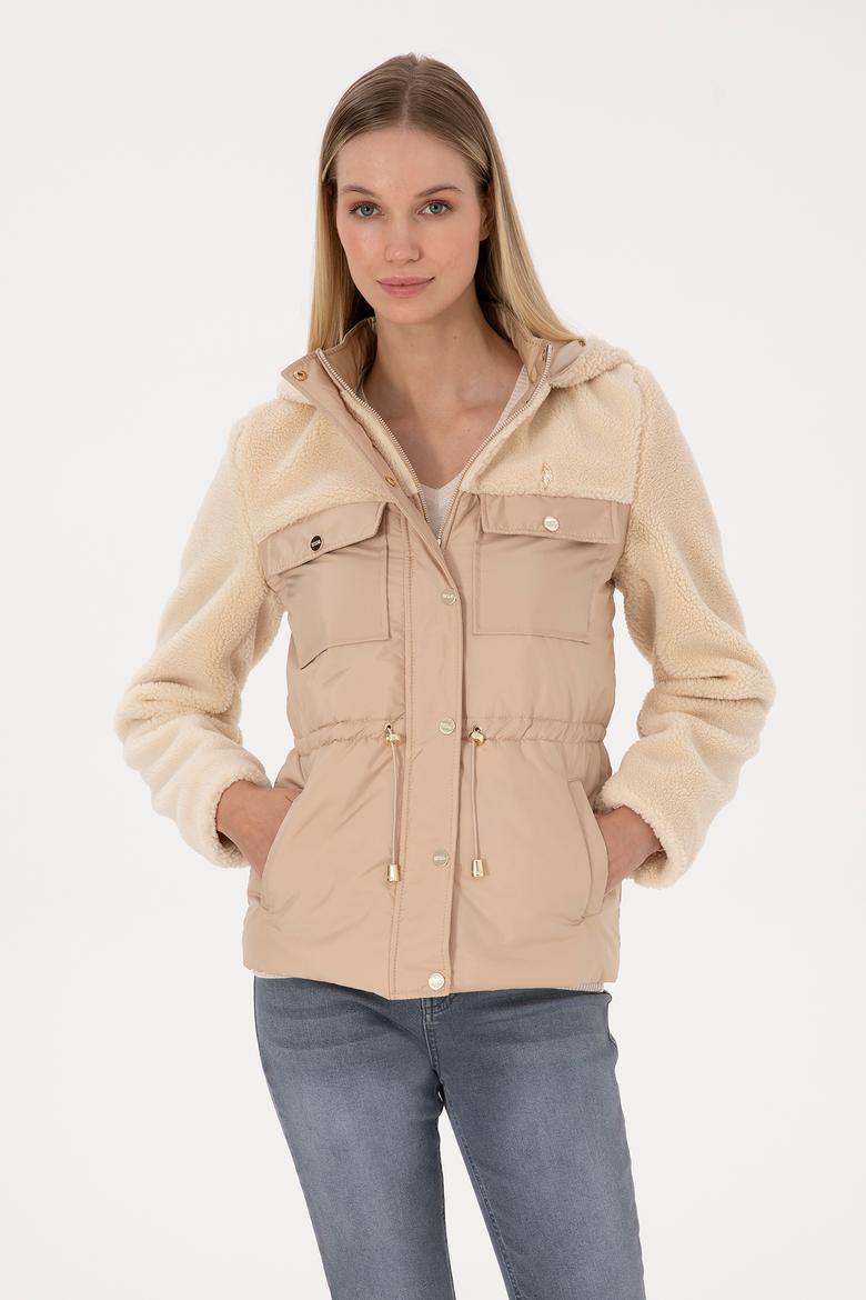 Kadın Ekru Deri Ceket - 50317362010