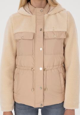 Kadın Ekru Deri Ceket - 50317362010