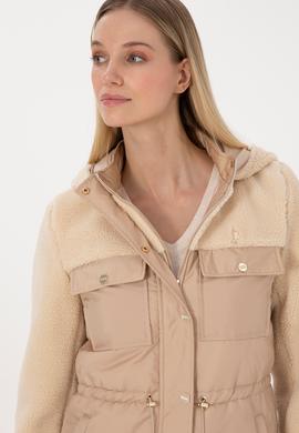 Kadın Ekru Deri Ceket - 50317362010