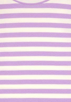 Kız Çocuk Lila Çizgili Bisiklet Yaka Sweatshirt - 50317983010