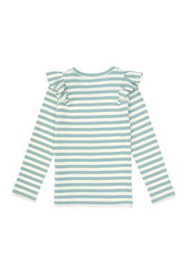 Kız Çocuk Mint Çizgili Bisiklet Yaka Sweatshirt - 50317983030