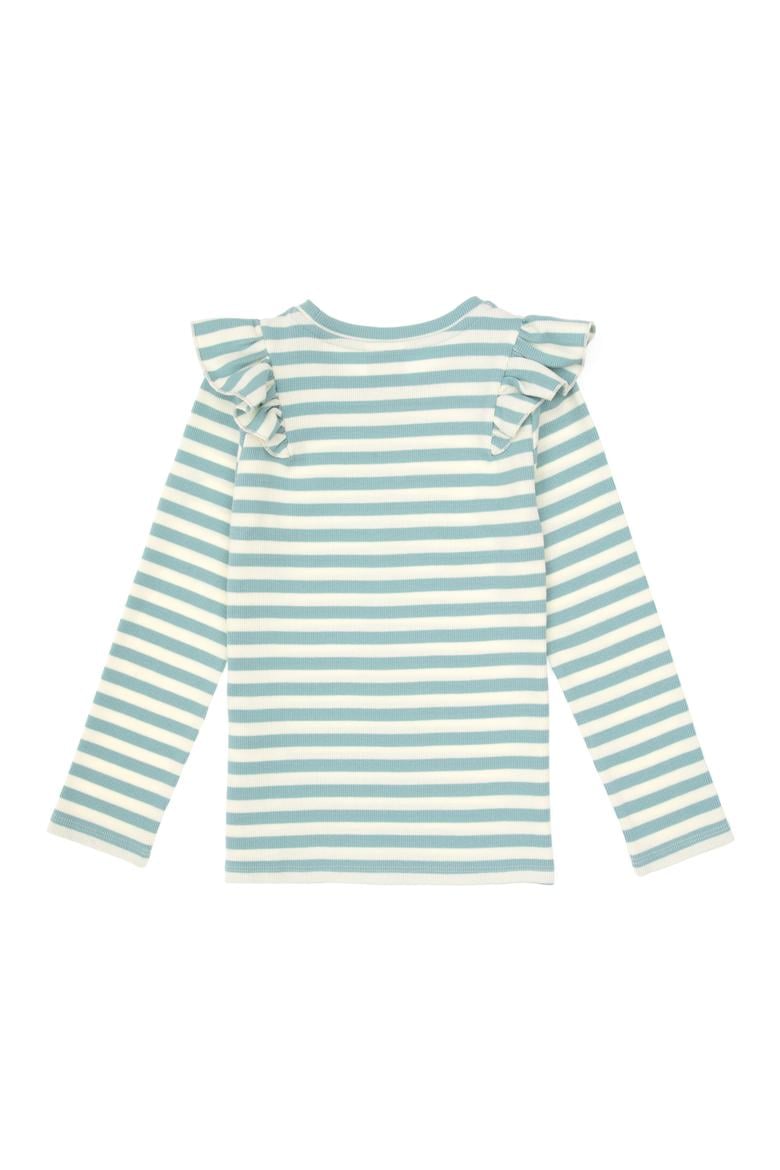 Kız Çocuk Mint Çizgili Bisiklet Yaka Sweatshirt - 50317983030