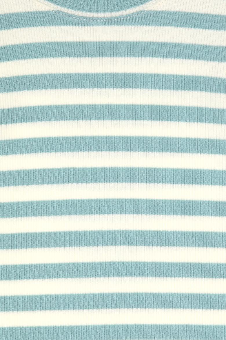 Kız Çocuk Mint Çizgili Bisiklet Yaka Sweatshirt - 50317983030