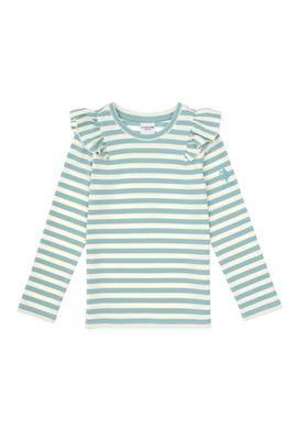 Kız Çocuk Mint Çizgili Bisiklet Yaka Sweatshirt - 50317983030