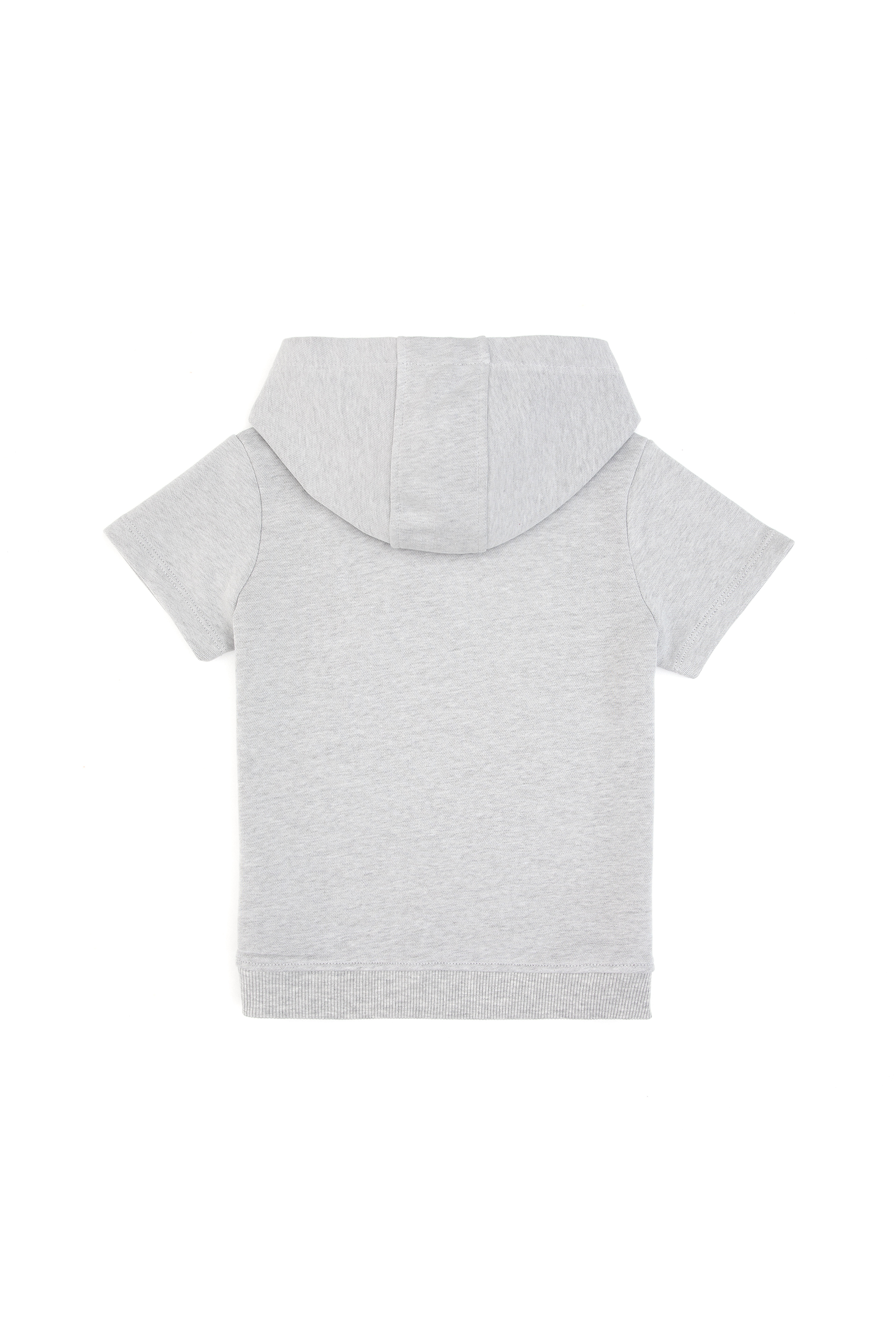 Erkek Çocuk Gri Melanj Kapüşonlu Sweatshirt - Image 3
