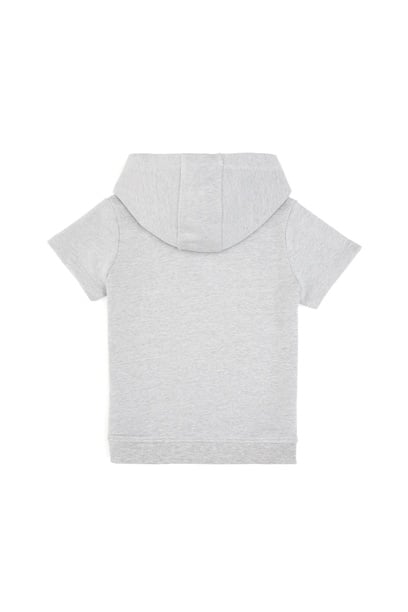 Erkek Çocuk Gri Melanj Kapüşonlu Sweatshirt