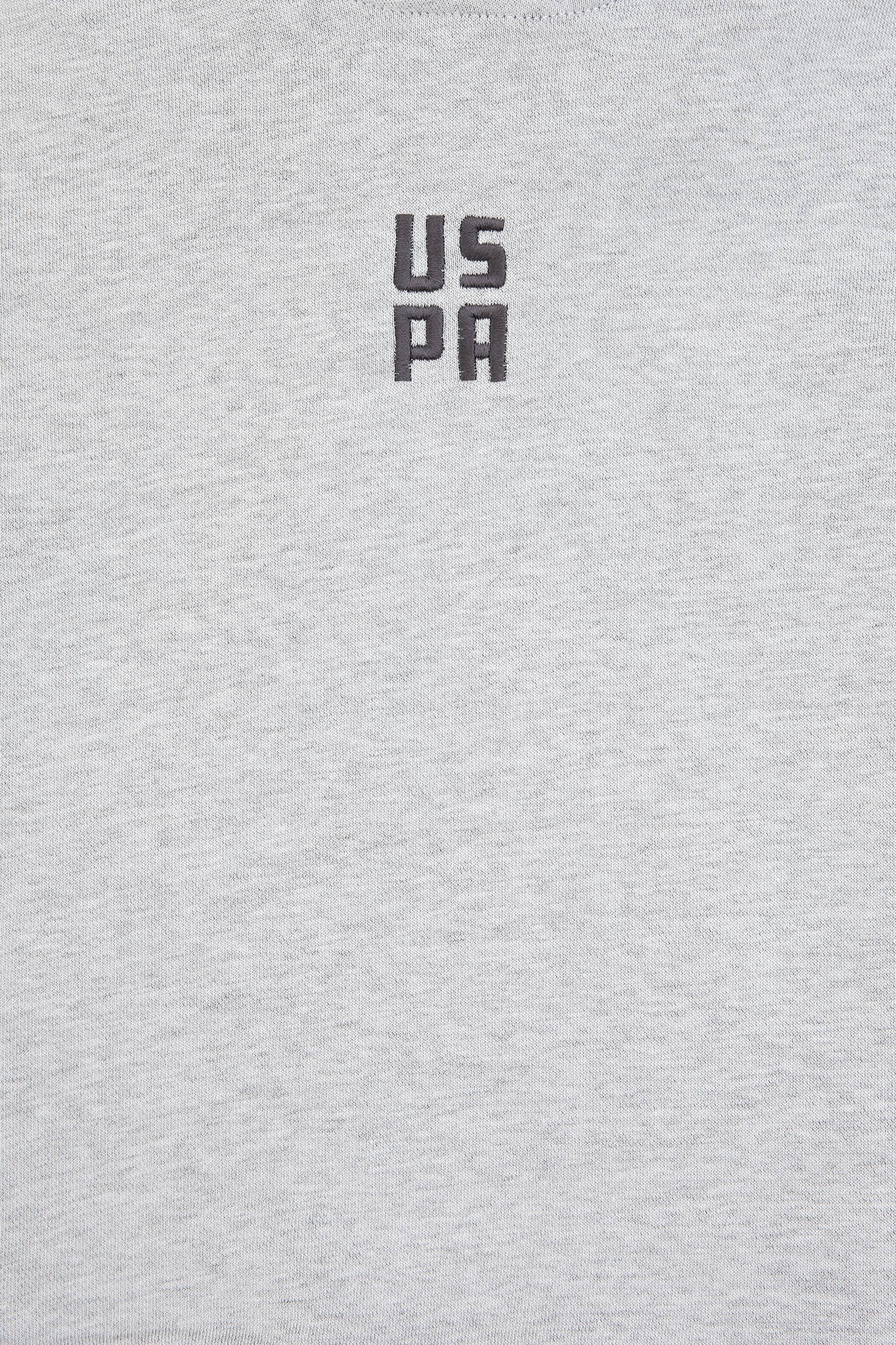 Erkek Çocuk Gri Melanj Kapüşonlu Sweatshirt - Image 4