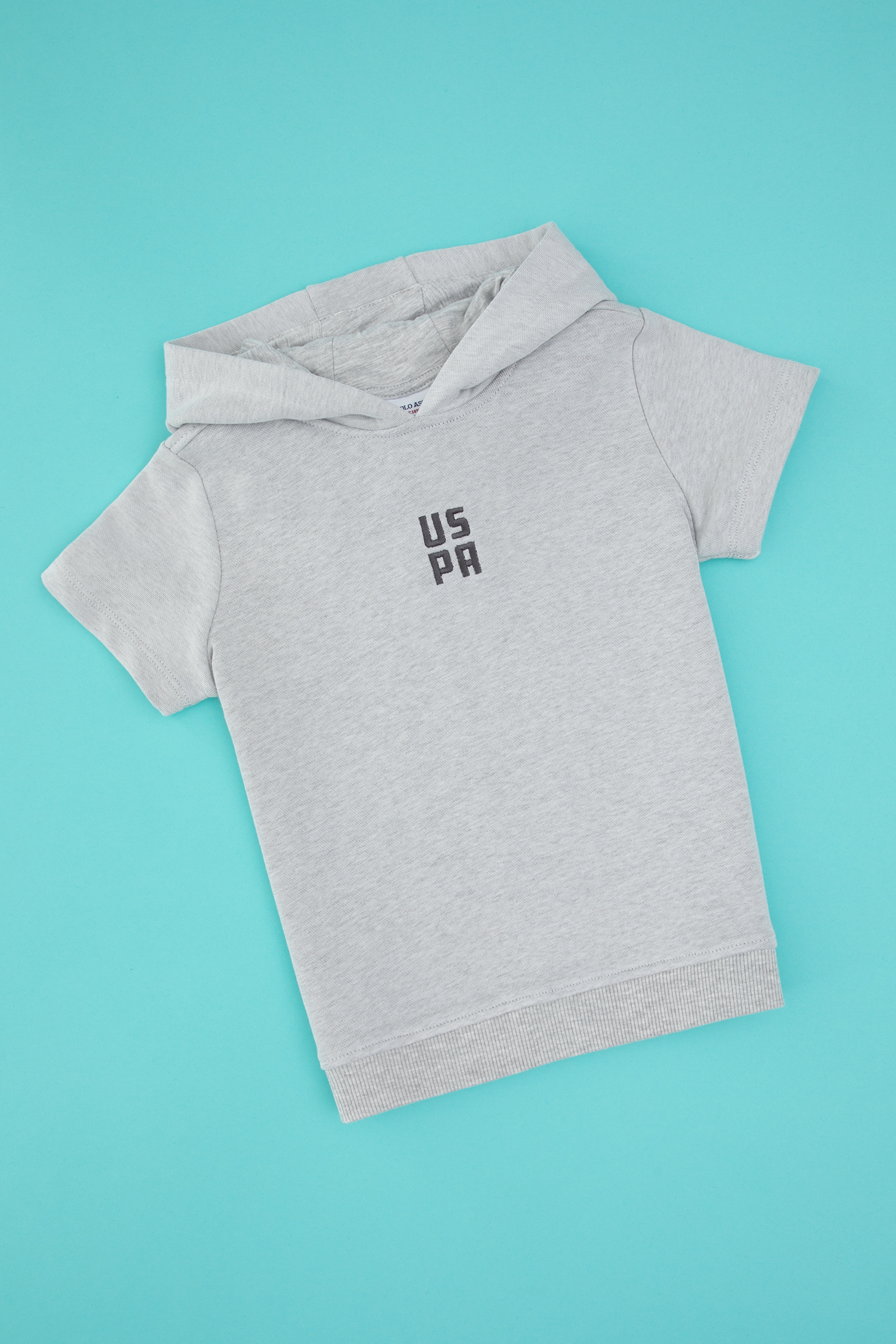 Erkek Çocuk Gri Melanj Kapüşonlu Sweatshirt - Image 1
