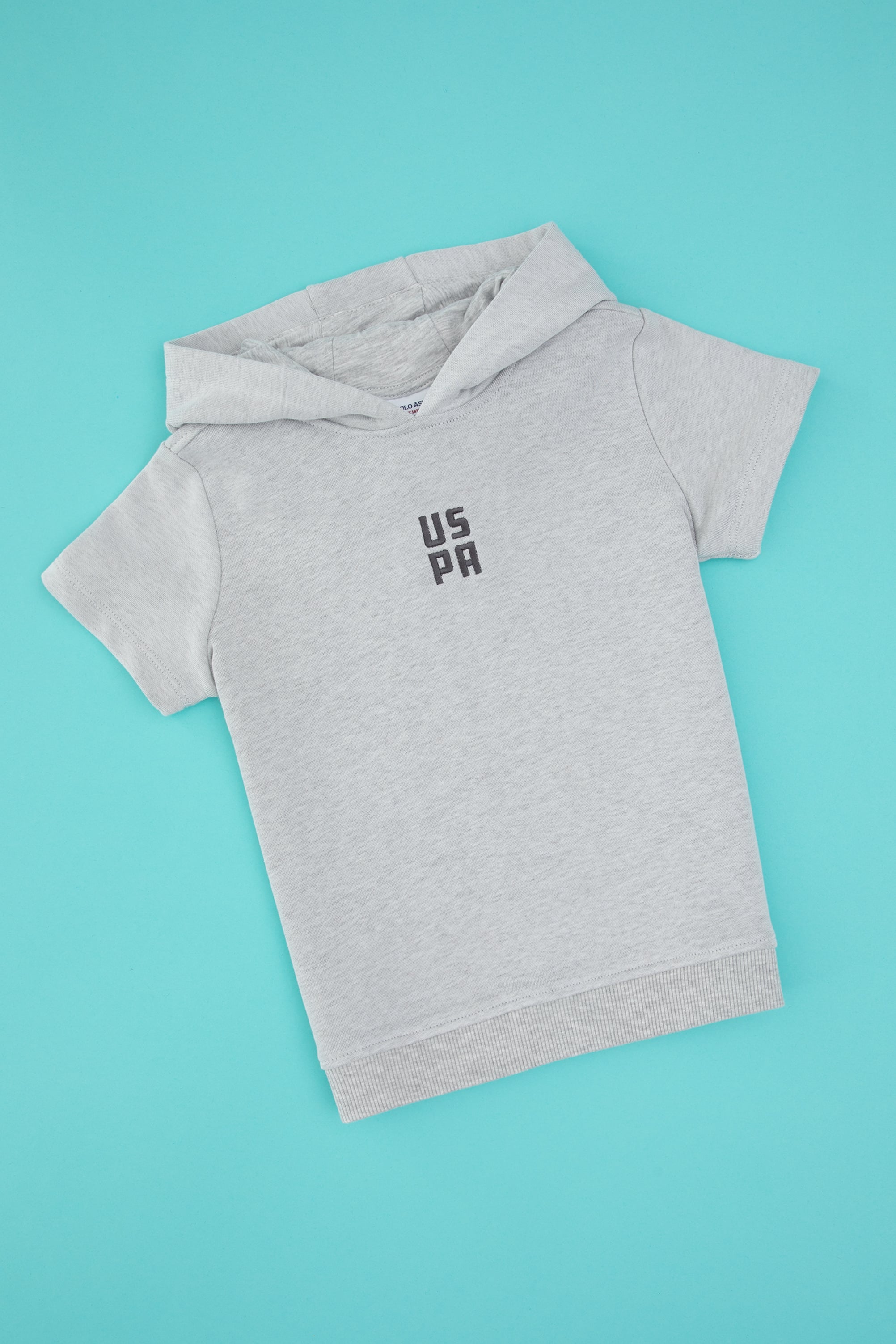 Erkek Çocuk Gri Melanj Kapüşonlu Sweatshirt