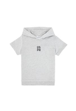 Erkek Çocuk Gri Melanj Kapüşonlu Sweatshirt - 50325170016