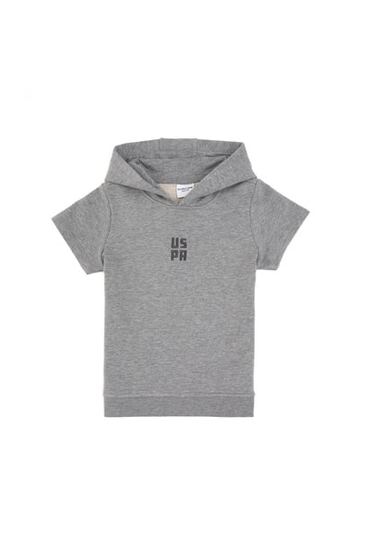 Erkek Çocuk Antrasit Melanj Kapüşonlu Sweatshirt