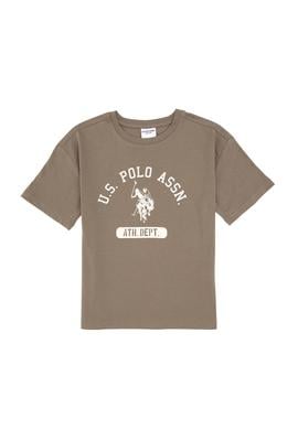 Erkek Çocuk Haki Bisiklet Yaka Tişört - 50325176013