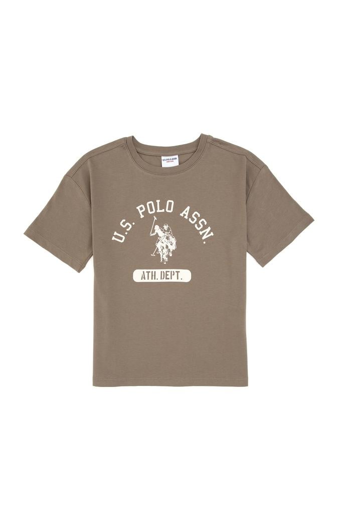 Erkek Çocuk Haki Bisiklet Yaka Tişört