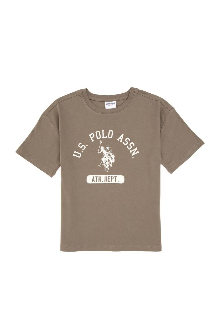 Erkek Çocuk Haki Bisiklet Yaka Tişört