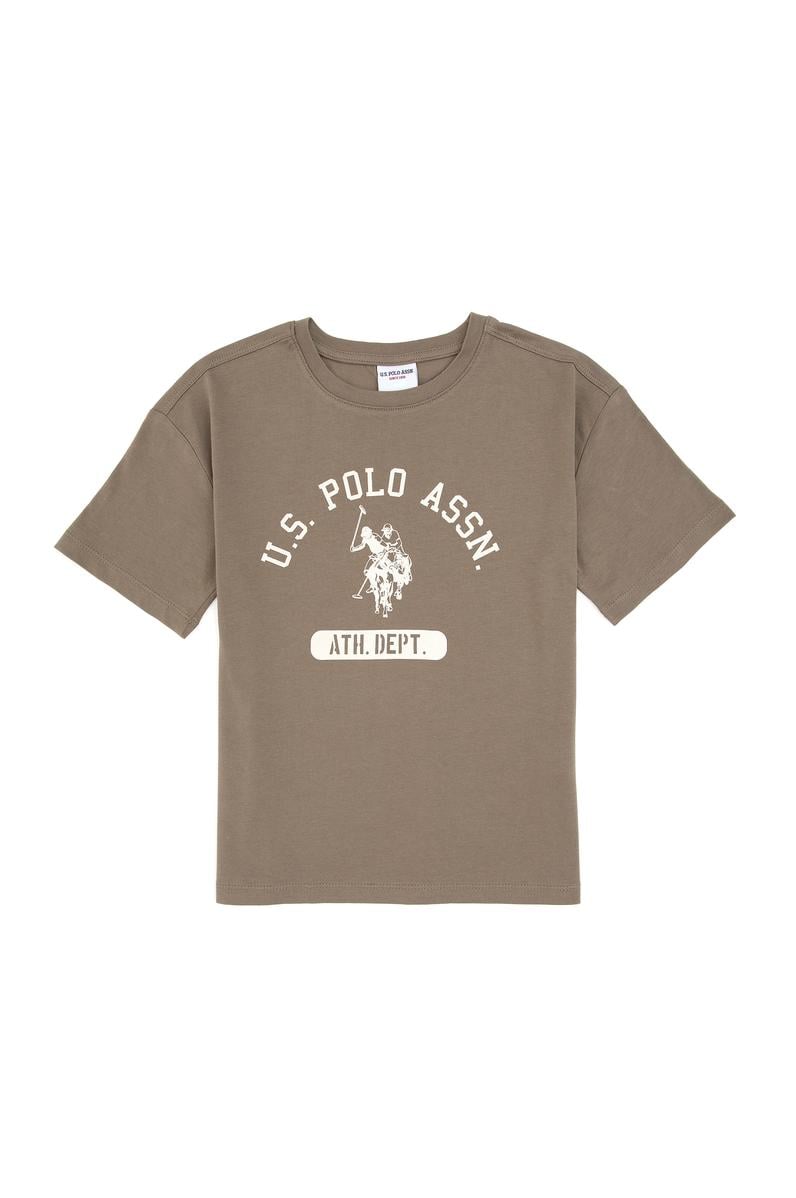 Erkek Çocuk Haki Bisiklet Yaka Tişört