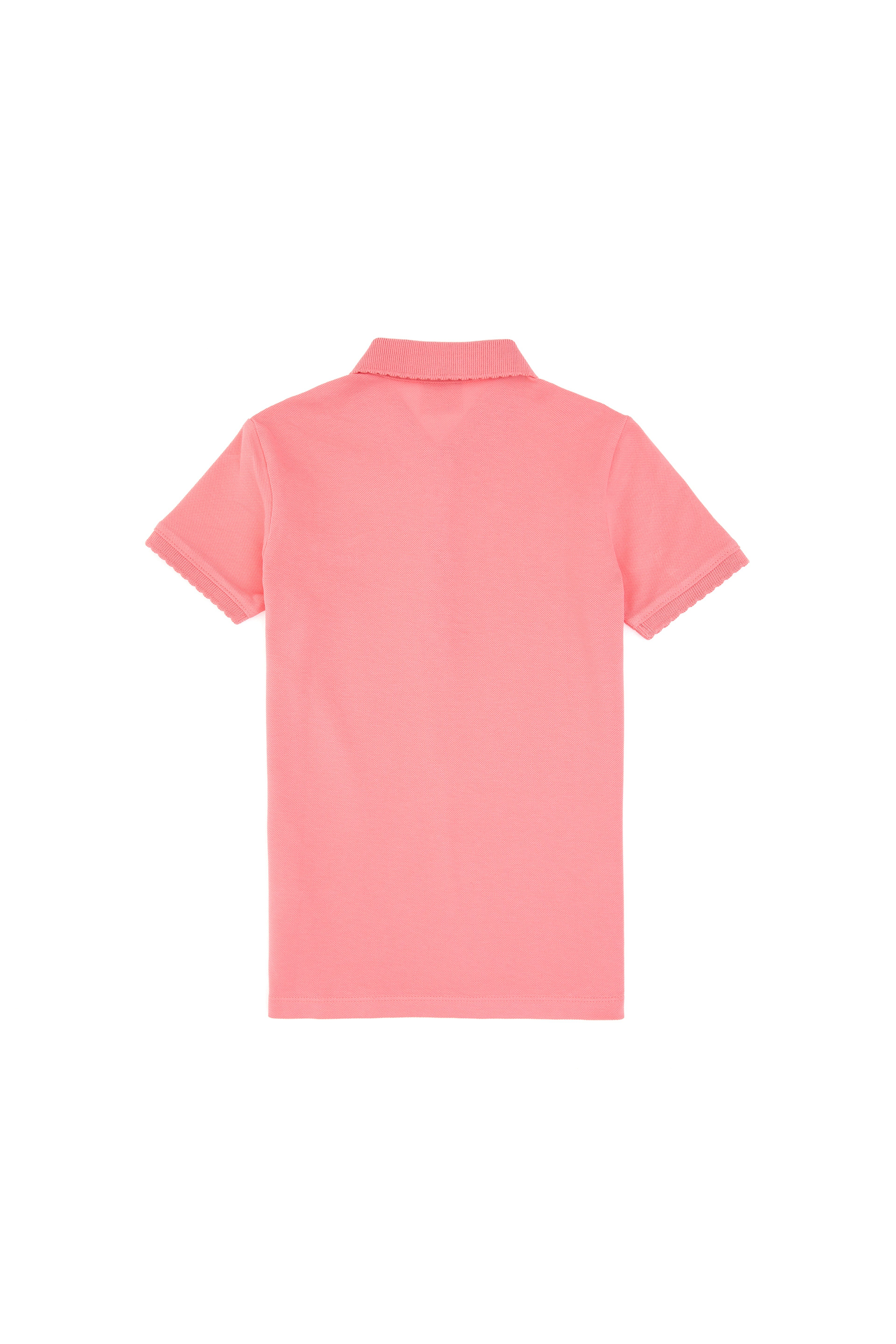 Kız Çocuk Pembe Polo Yaka Basic Tişört - Image 4