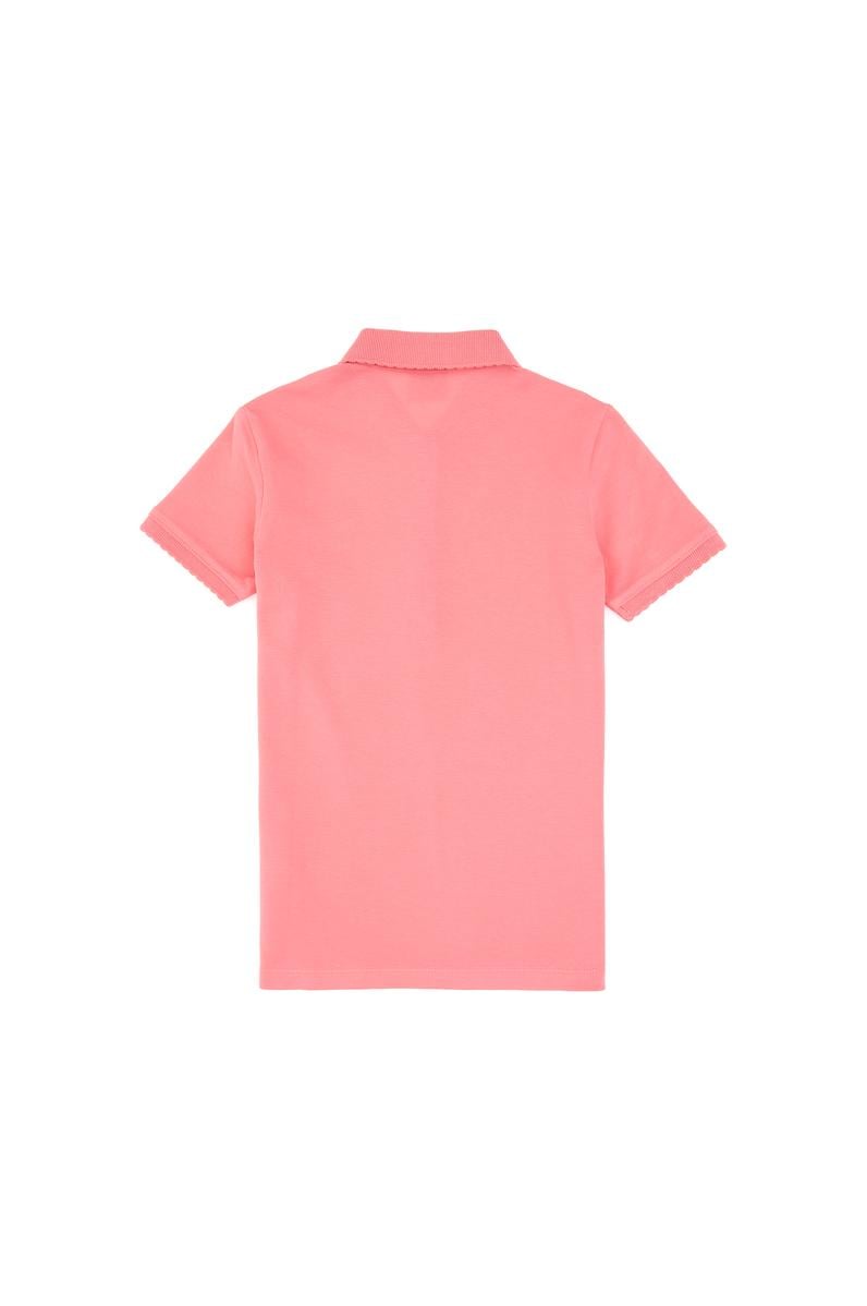 Kız Çocuk Pembe Polo Yaka Basic Tişört
