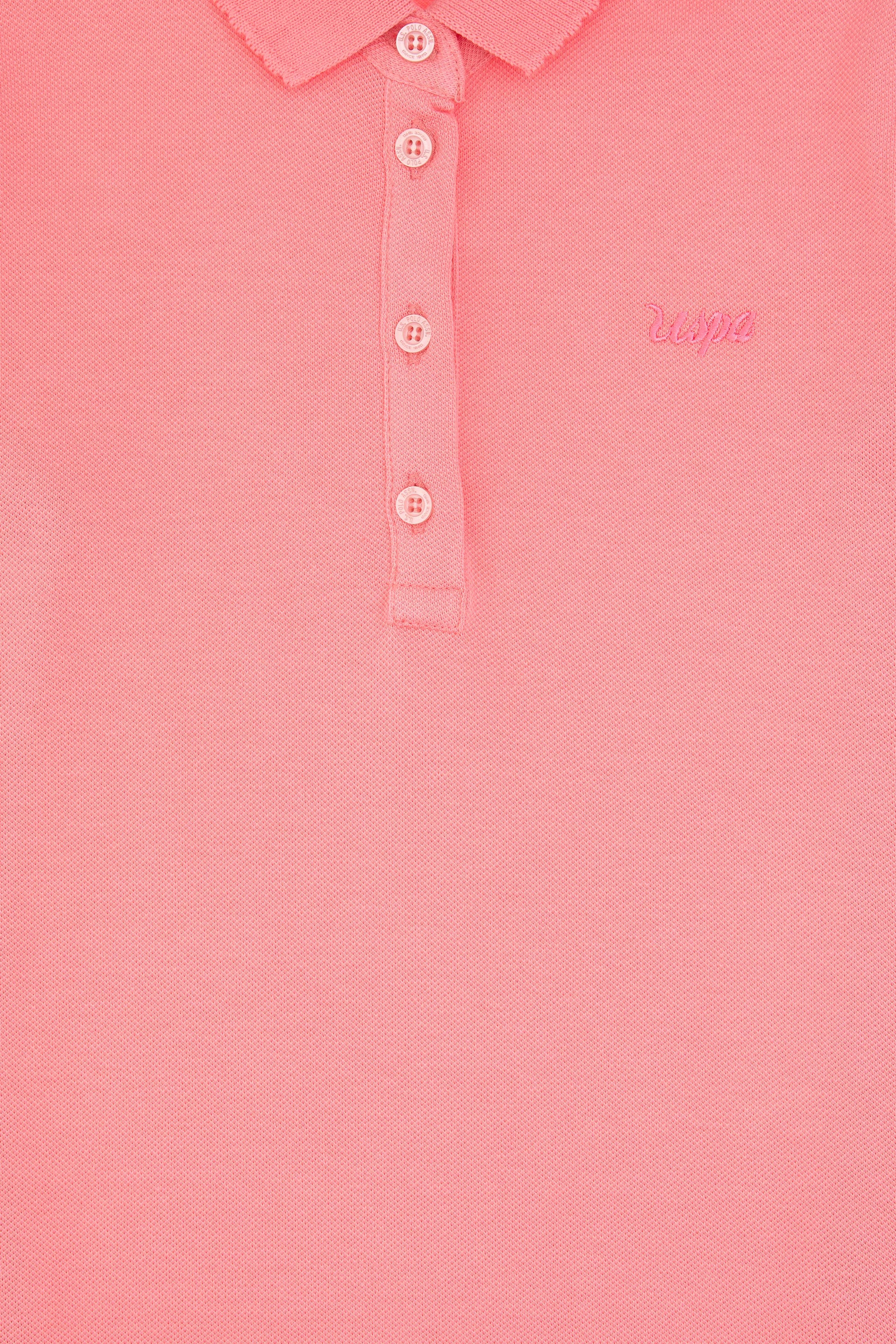 Kız Çocuk Pembe Polo Yaka Basic Tişört