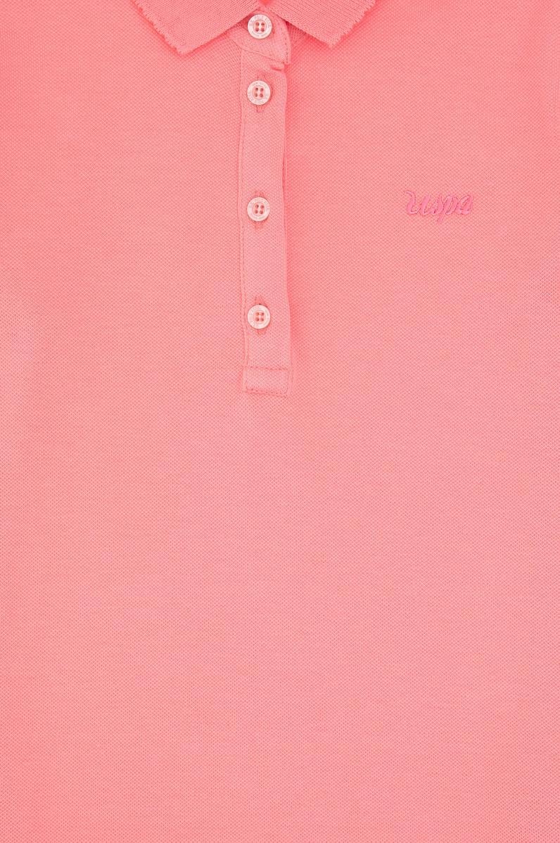 Kız Çocuk Pembe Polo Yaka Basic Tişört