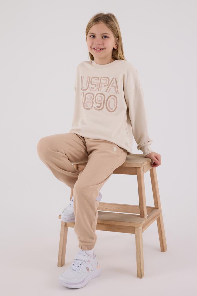 Kız Çocuk Bej Eşofman Takımı