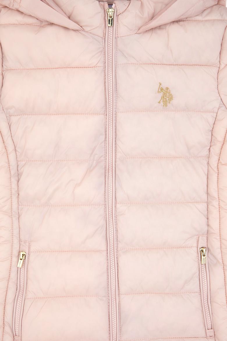 Kız Çocuk Kapüşonlu Pudra Kaban - 50313101015