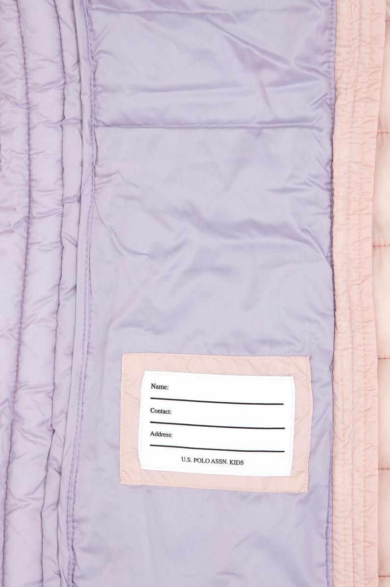 Kız Çocuk Kapüşonlu Pudra Kaban