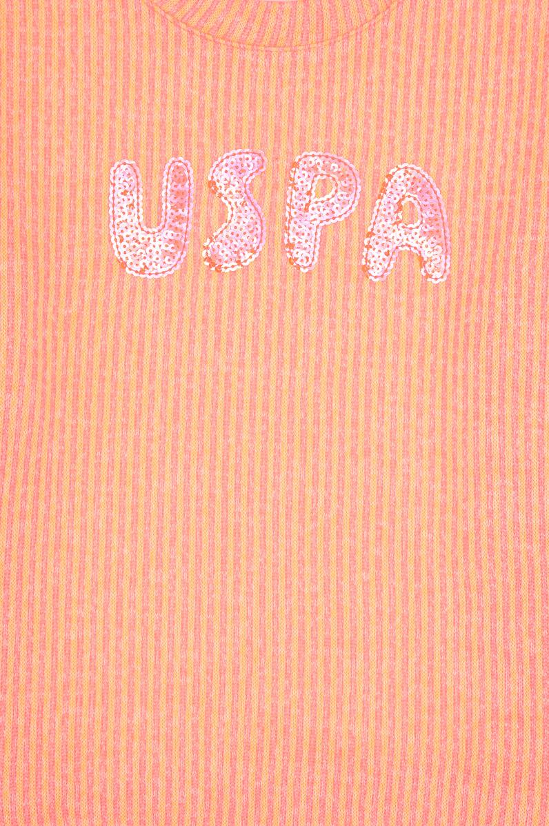 Kız Çocuk Neon Pembe Bisiklet Yaka Sweatshirt