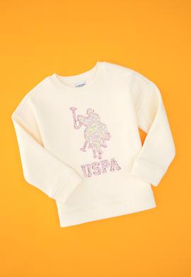 Kız Çocuk Krem Bisiklet Yaka Sweatshirt - 50315590015
