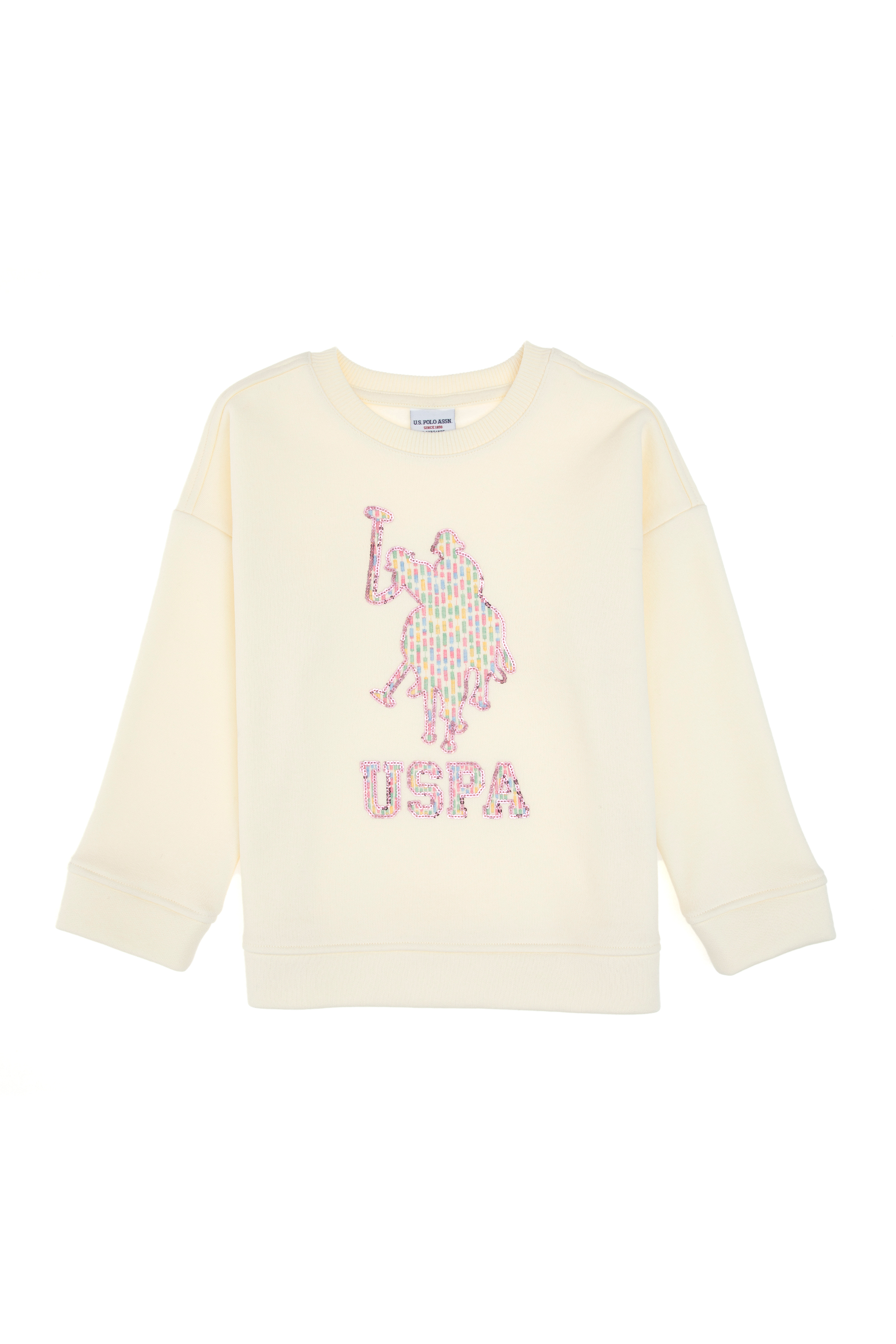 سویشرت یقه گردکرم رنگ رگولار دخترانه یو اس پولو | U.S. Polo Assn. - تصویر 2