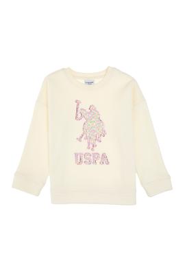 Kız Çocuk Krem Bisiklet Yaka Sweatshirt - 50315590015