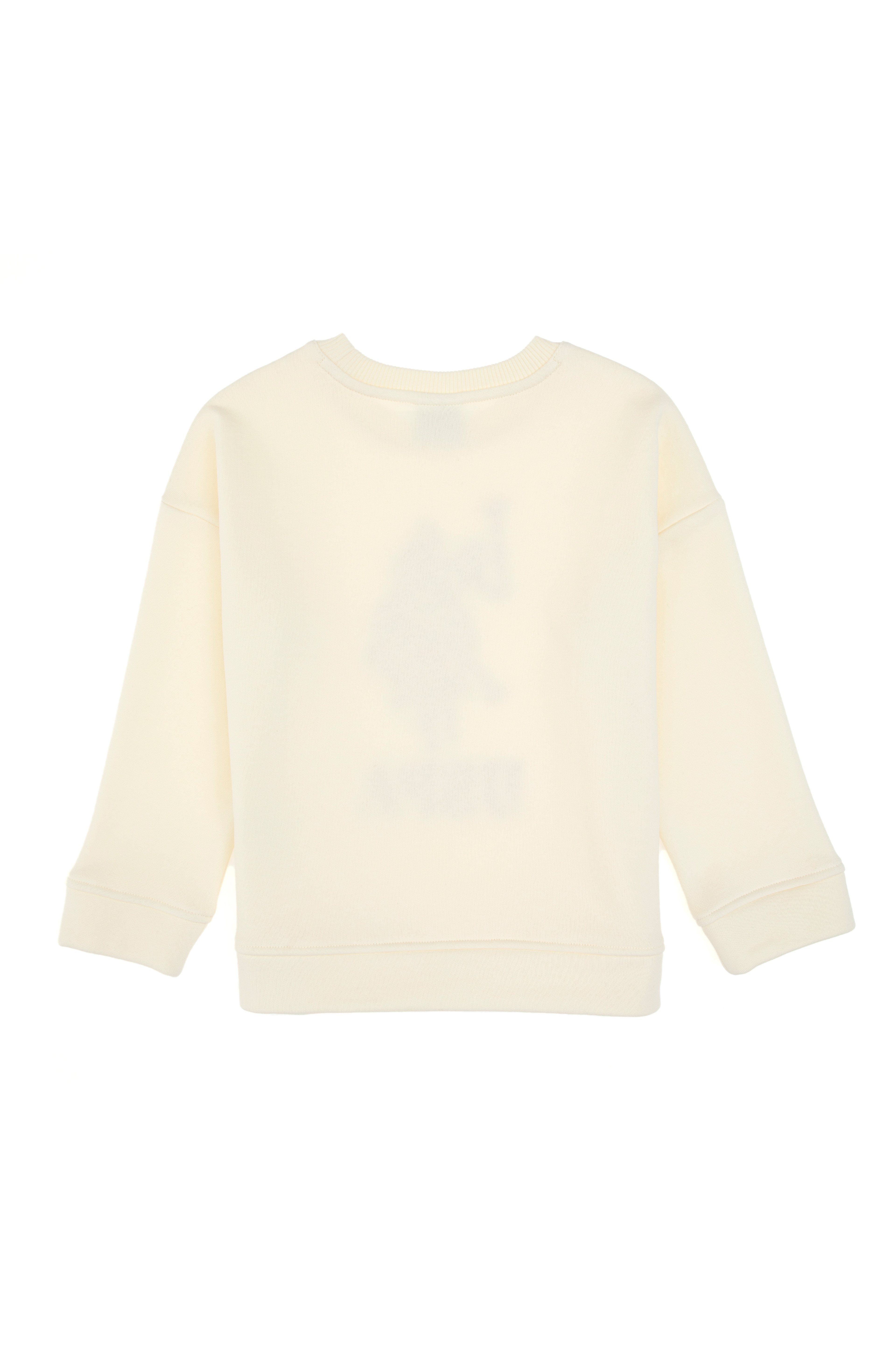 Kız Çocuk Krem Bisiklet Yaka Sweatshirt
