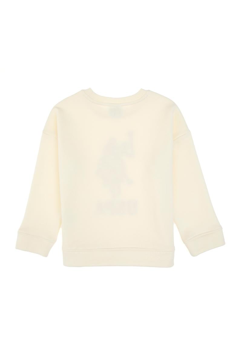 Kız Çocuk Krem Bisiklet Yaka Sweatshirt - 50315590015