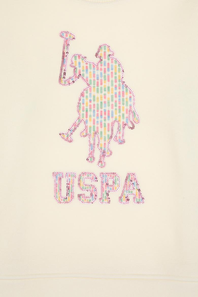 Kız Çocuk Krem Bisiklet Yaka Sweatshirt - 50315590015