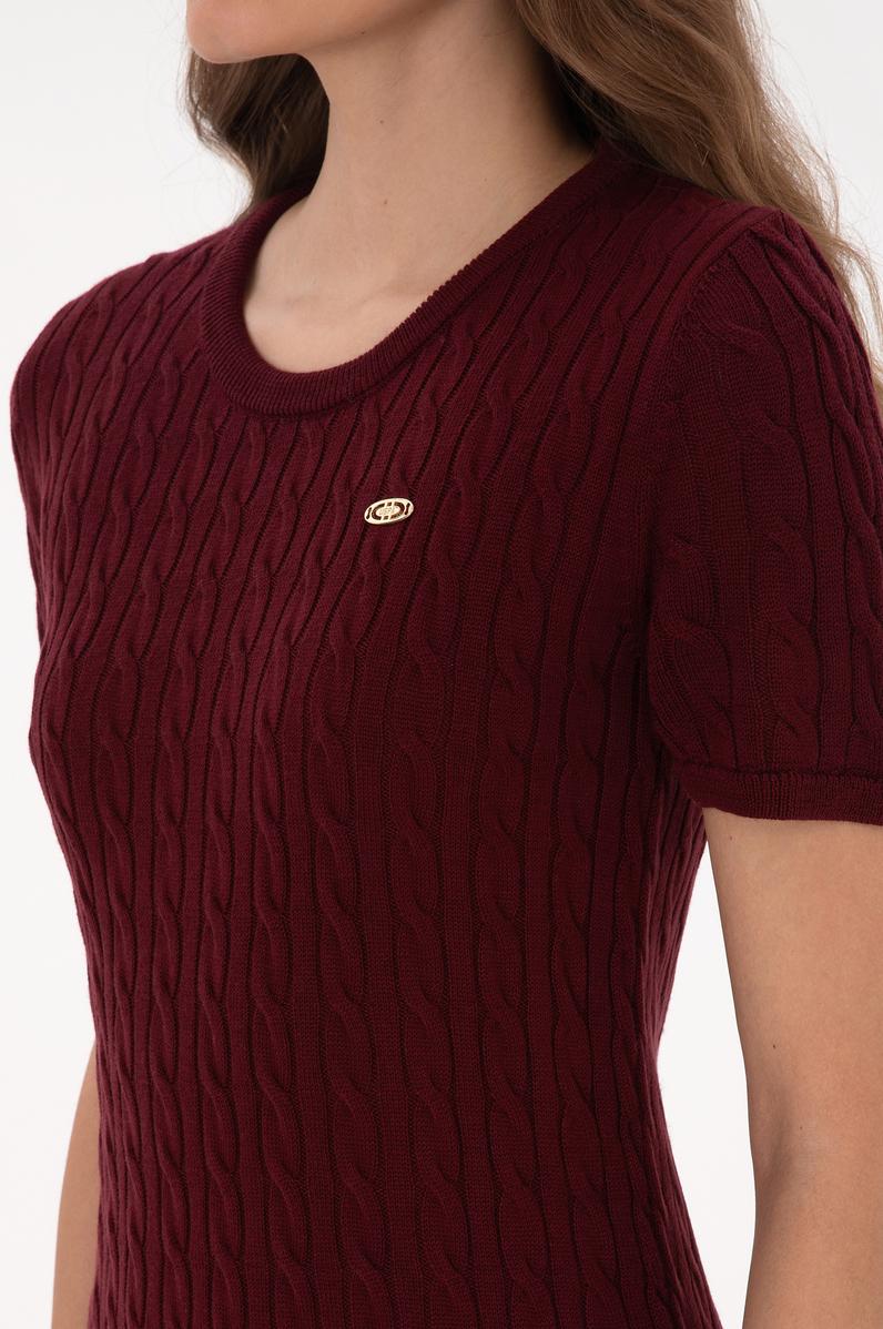 Kadın Bordo Triko Elbise