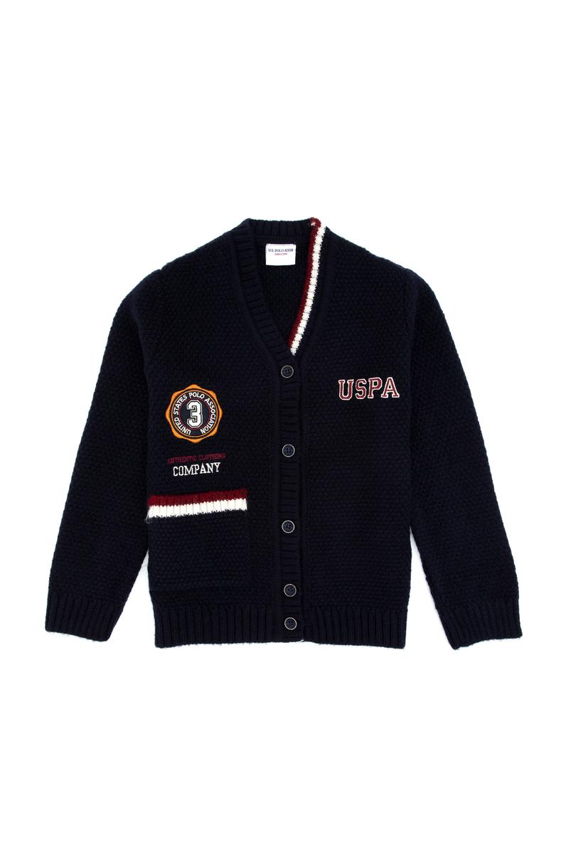 Erkek Çocuk Lacivert Düğmeli Triko Hırka