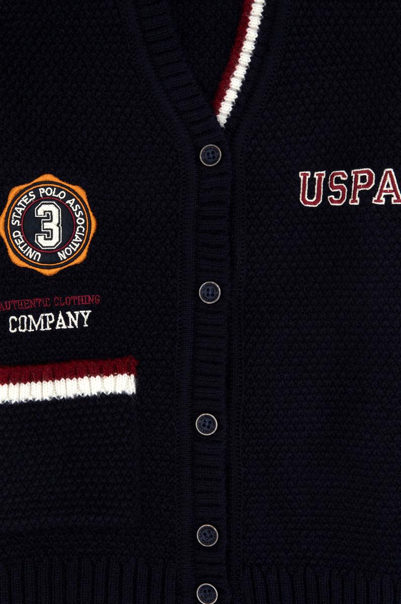 Erkek Çocuk Lacivert Düğmeli Triko Hırka