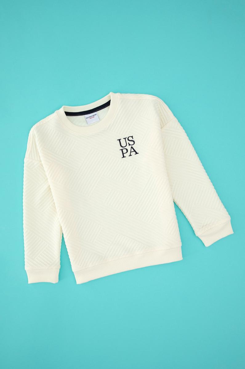 Erkek Çocuk Krem Dik Yaka Sweatshirt