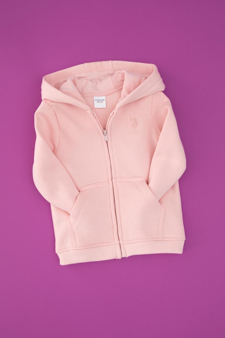 Kız Çocuk Toz Pembe Basic Sweatshirt