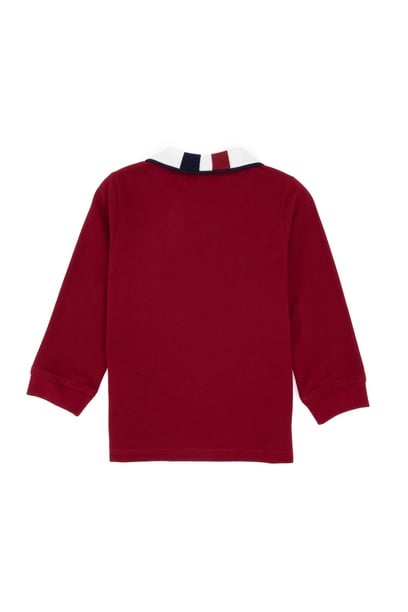 Erkek Çocuk Bordo Polo Yaka Basic Sweatshirt