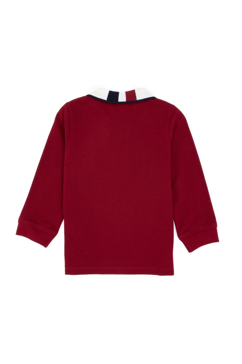 Erkek Çocuk Bordo Polo Yaka Basic Sweatshirt - 50316502029