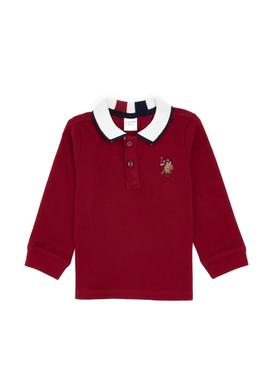 Erkek Çocuk Bordo Polo Yaka Basic Sweatshirt - 50316502029