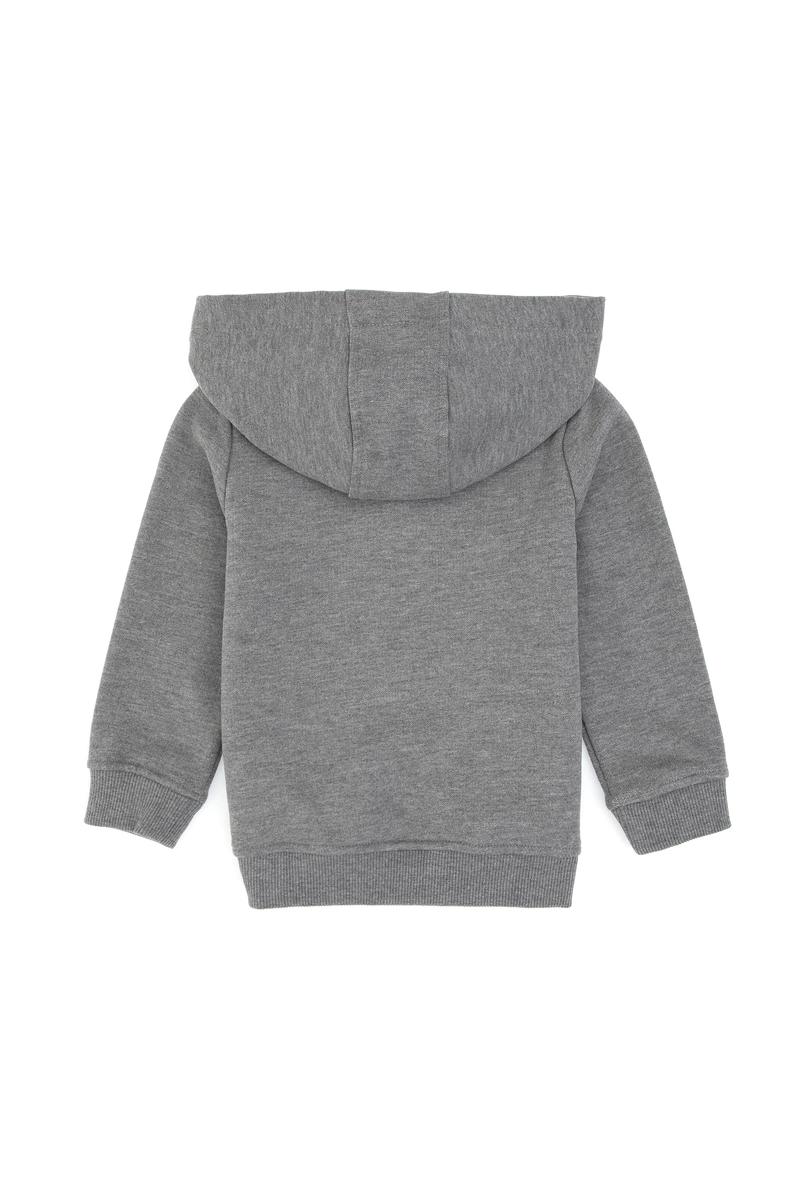 Erkek Çocuk Gri Melanj Kapüşonlu Basic Sweatshirt
