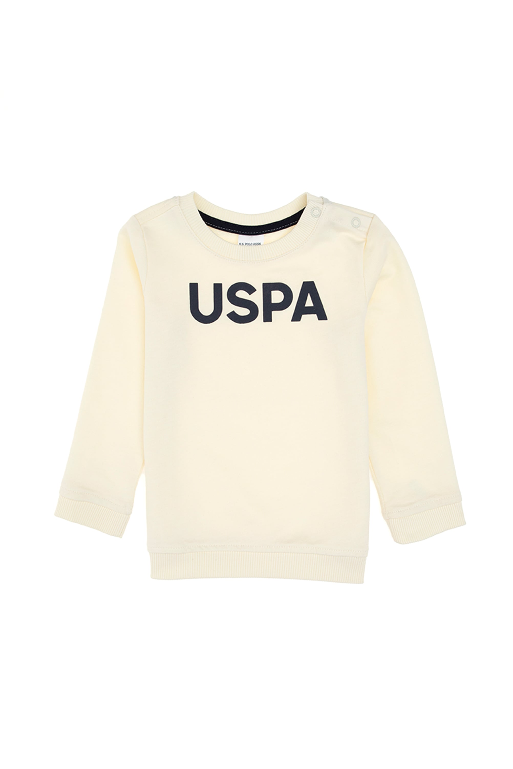 Erkek Çocuk Krem Polo Yaka Basic Sweatshirt - Image 2