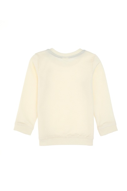 Erkek Çocuk Krem Polo Yaka Basic Sweatshirt