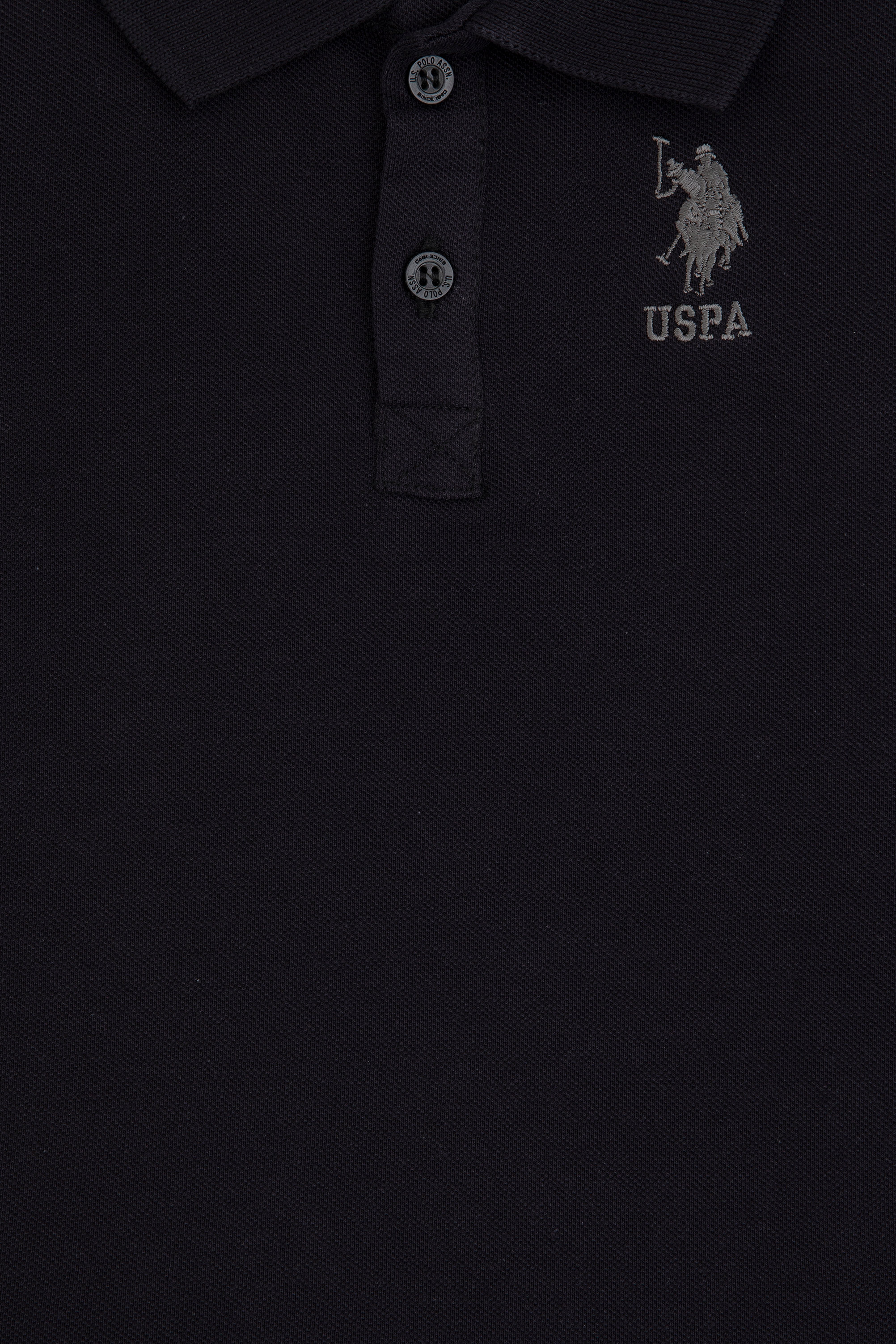 Erkek Çocuk Siyah Polo Yaka Basic Sweatshirt - Image 3