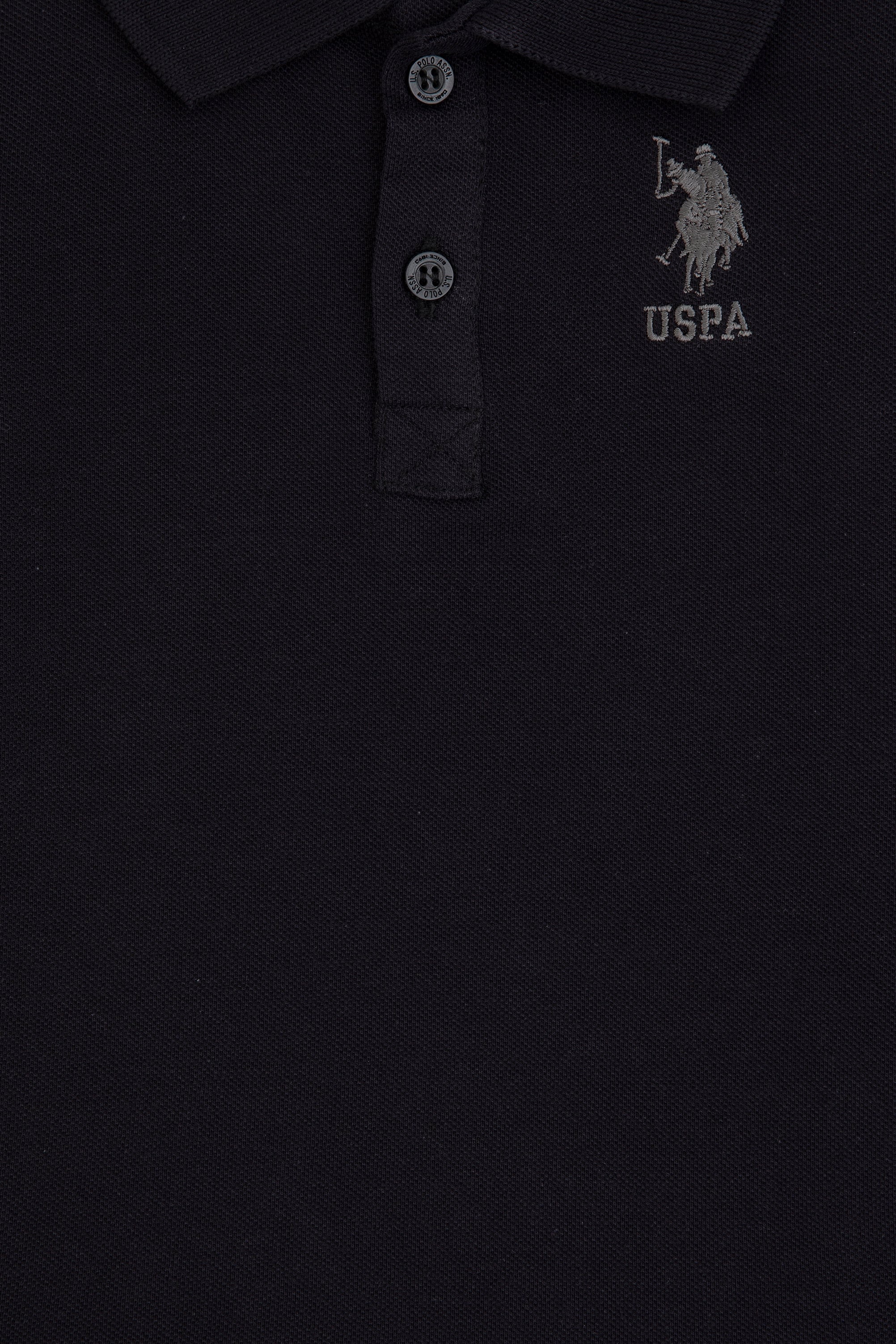 Erkek Çocuk Siyah Polo Yaka Basic Sweatshirt