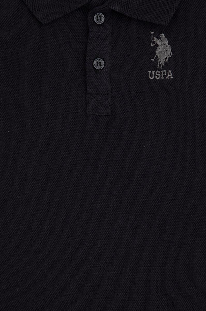 Erkek Çocuk Siyah Polo Yaka Basic Sweatshirt