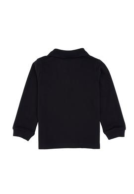 Erkek Çocuk Siyah Polo Yaka Basic Sweatshirt - 50316514015