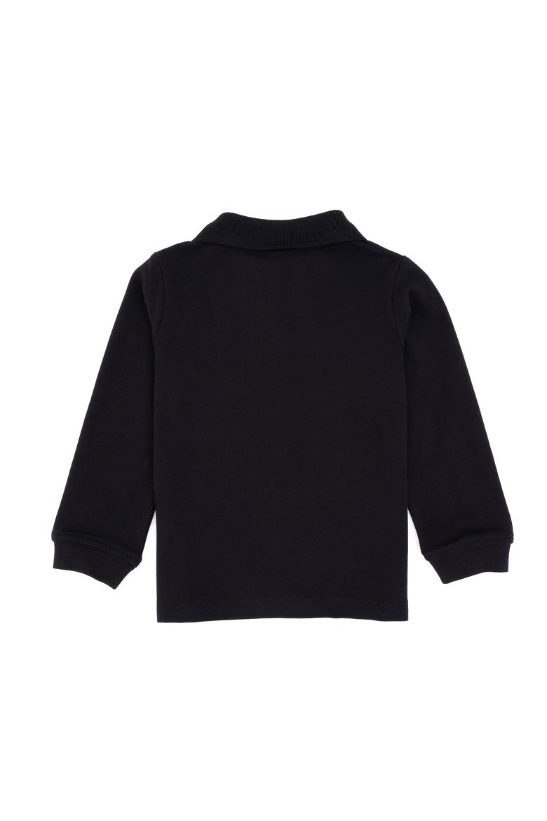 Erkek Çocuk Siyah Polo Yaka Basic Sweatshirt - 50316514015