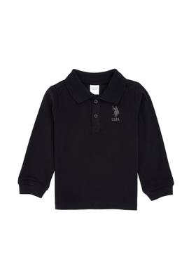 Erkek Çocuk Siyah Polo Yaka Basic Sweatshirt - 50316514015